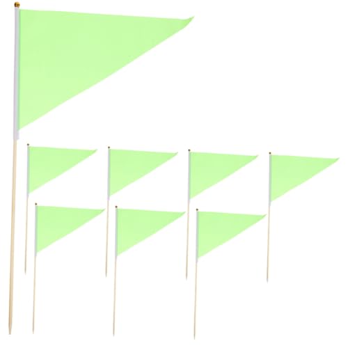 DECORNIJIA 8 Stück Teiliges Dreieckiger Markierungsflaggen aus Polyester mit Bambusstab Wetterfest und Robust zur Grünflächen Baustellenmarkierung Sichtbar für Garten und Außenbereich von DECORNIJIA