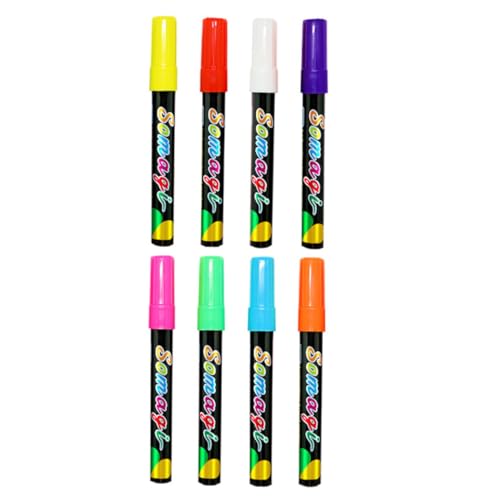 DECORNIJIA 8 Stück Teiliges LED Fluoreszenz Board Marker Flachspitzige Radierbare Flüssigkreide Stifte für Tafel Werbetafel Graffiti Geruchslose Langlebige Markerstifte für Kreative von DECORNIJIA