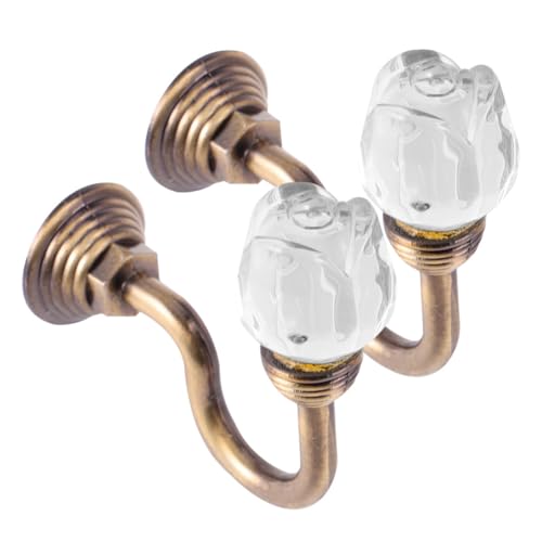 DECORNIJIA Aluminiumlegierung Vorhanghaken Kristall Gardinenhalter Wandhaken Retro Stil Grün Patina Vorhang Raffhalter und Kleiderhaken für Wohnzimmer Schlafzimmer Villa von DECORNIJIA