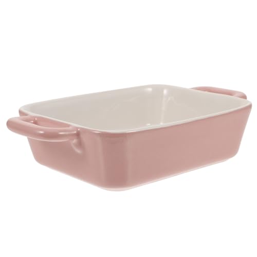 DECORNIJIA Backblech Rosa Mikrowellengeeignet Rechteckige Auflaufform Mittelstarkes Porzellan Backgeschirr Umweltfreundlich Leicht Zu Reinigen Für Mikrowelle Und Backofen von DECORNIJIA