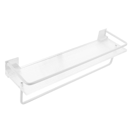 DECORNIJIA Badezimmer Wandregal Weiß Einlagig mit Handtuchhalter Punch Selbstklebend Belastbar Für Dusche Aufbewahrung Organizer DECORNIJIA Badezimmer Wandregal Weiß Einlagig mit Handtuchhalter Punch Selbstklebend Belastbar Für Dusche Aufbewahrung Organizer von DECORNIJIA