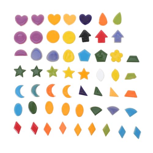 DECORNIJIA Beutel Keramik Mosaiksteine Große Stern Mond Herz Formen Bunte DIY Patches Bastelsteine für Handwerk Wanddeko Robust Langlebig von DECORNIJIA