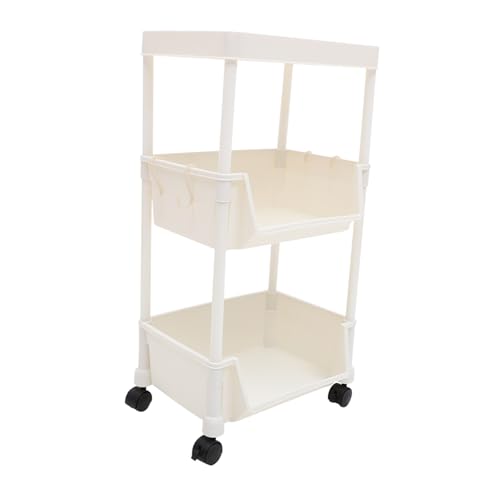 DECORNIJIA Bewegliches Bücherregal mit Weißer Aufbewahrungswagen aus Langlebigem PP Stabiler Rollwagen mit Hoher Tragkraft Multifunktionaler Organizer für Wohnzimmer Büro und Kinderzimmer DECORNIJIA Bewegliches Bücherregal mit Weißer Aufbewahrungswagen aus Langlebigem PP Stabiler Rollwagen mit Hoher Tragkraft Multifunktionaler Organizer für Wohnzimmer Büro und Kinderzimmer von DECORNIJIA