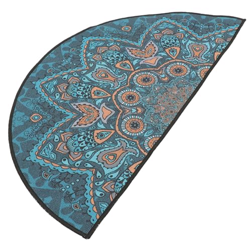 DECORNIJIA Boho Bodenmatte Halbkreis Ethnischer Stil rutschfest Waschbar Hohe Saugfähigkeit Wohnzimmer Schlafzimmer Teppich Eingangsbereich Fußmatte von DECORNIJIA