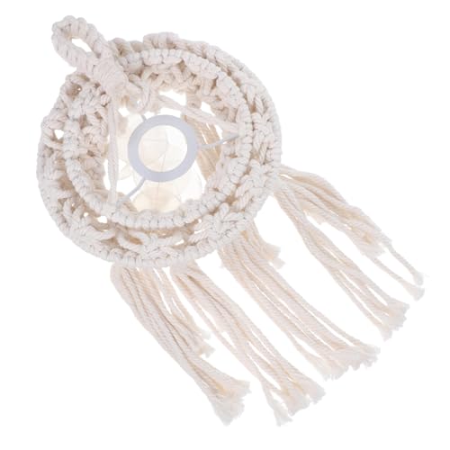 DECORNIJIA Boho Handgewebter Lampenschirm aus Baumwolle Rustikale Tisch und Wandleuchte Leichter Bohemian Lampenschirm für Schlafzimmer Wohnzimmer und Arbeitszimmer Einfache Montage von DECORNIJIA