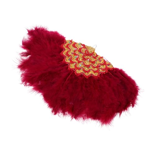 DECORNIJIA Braut Federfächer Handfächer aus Hochwertigen Materialien Langlebig Modisch Weinrot für Hochzeit Tanzparty Kostüm Damen Accessoire Dekorativ und Robust DECORNIJIA Braut Federfächer Handfächer aus Hochwertigen Materialien Langlebig Modisch Weinrot für Hochzeit Tanzparty Kostüm Damen Accessoire Dekorativ und Robust von DECORNIJIA