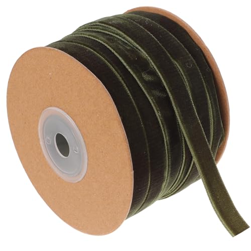 DECORNIJIA Breites Einseitiges Grünes Samtband Vielseitiges Geschenkband für DIY verpackung Dekoratives Bastelband für Shower Party und Heimdekoration von DECORNIJIA