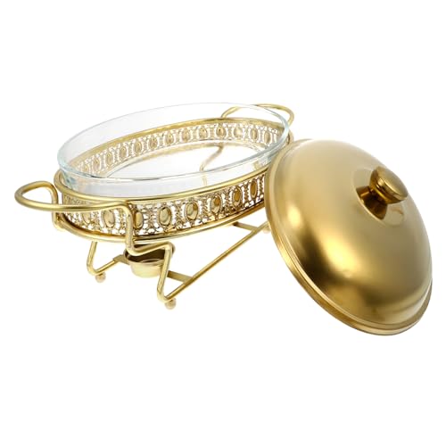DECORNIJIA Buffetofen Alkoholbrenner Food Heating Container Gold für Restaurant Buffet Wärmespeicher Gastro Catering von DECORNIJIA