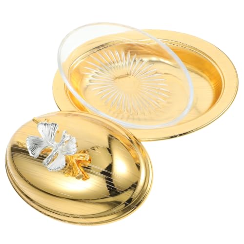 DECORNIJIA Butterdose mit Deckel Eleganter Europäischer Butterhalter Snackteller und Obstschale Frischehaltend Leicht zu Reinigen für Restaurant und Zuhause von DECORNIJIA