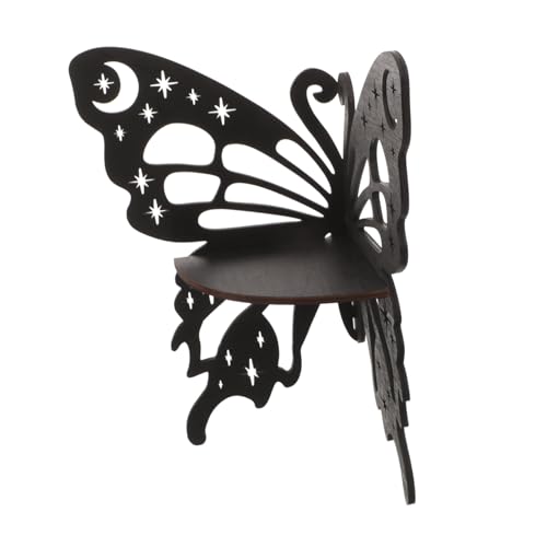 DECORNIJIA Butterfly Eckregal aus Holz mit Kristallstein Wandmontiertes Schwebendes Eckregal für Schlafzimmer Wohnzimmer Dekoratives Hängendes Regal zur Aufbewahrung Kleiner Gegenstände von DECORNIJIA