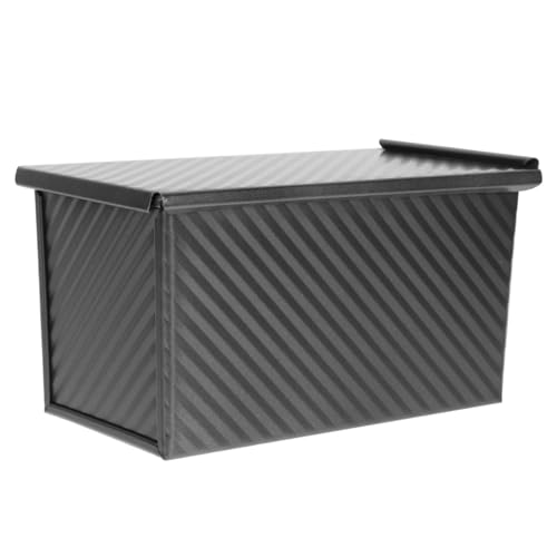 DECORNIJIA Carbonstahl Kastenform mit Deckel Wellenmuster Toast Backform Antihaft Brotbackform für Gleichmäßiges Backen und Einfache Reinigung Robust und Langlebig für Backzubehör von DECORNIJIA