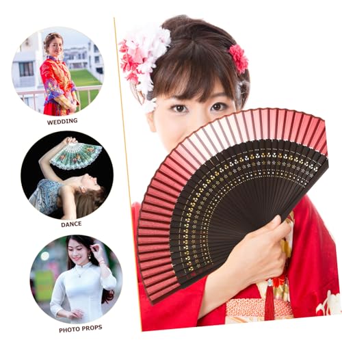 DECORNIJIA Chinesischer Faltbarer Handfächer mit Tassel Vintage Orientalischer Fächer Tragbar Leicht Farbverlauf Rot als Geschenk Dekoration Tanz Bühnenrequisite DECORNIJIA Chinesischer Faltbarer Handfächer mit Tassel Vintage Orientalischer Fächer Tragbar Leicht Farbverlauf Rot als Geschenk Dekoration Tanz Bühnenrequisite von DECORNIJIA