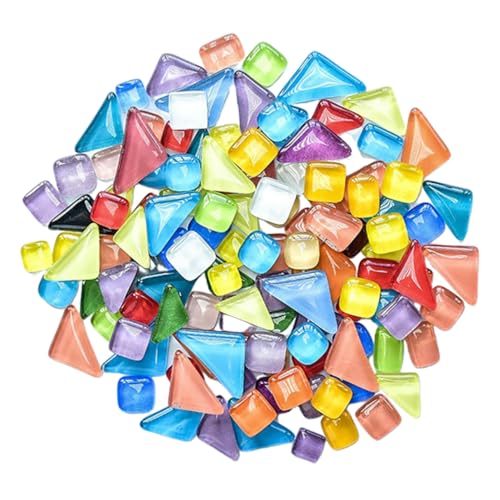 DECORNIJIA DIY Mosaiksteine Glasfliesen Bastelsteine für Kreative Handwerksprojekte Glänzend Robust und Vielseitig für Fotos Vasen Blumentöpfe Spiegel und Lampen zum Verzieren von DECORNIJIA