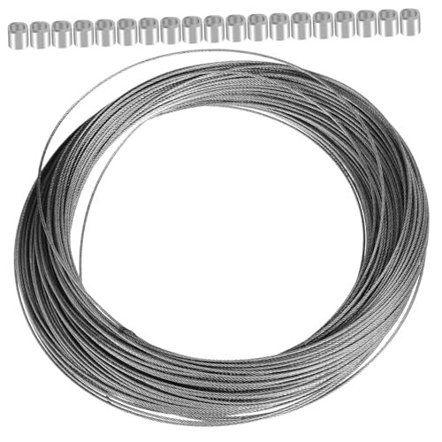 DECORNIJIA Drahtseil mit Ovalen Aluminiumhülsen Rostfrei Hohe Zugfestigkeit Verschleißfest für Geländer Wäscheleine DIY Projekte Vielseitig Einsetzbar von DECORNIJIA