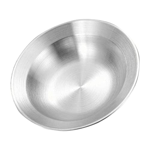 DECORNIJIA Edelstahl Salatschüssel Widened Design Kindersicher Rutschfest Vintage Metall Schale Leicht Für Pasta Salat Snack Camping Küche von DECORNIJIA
