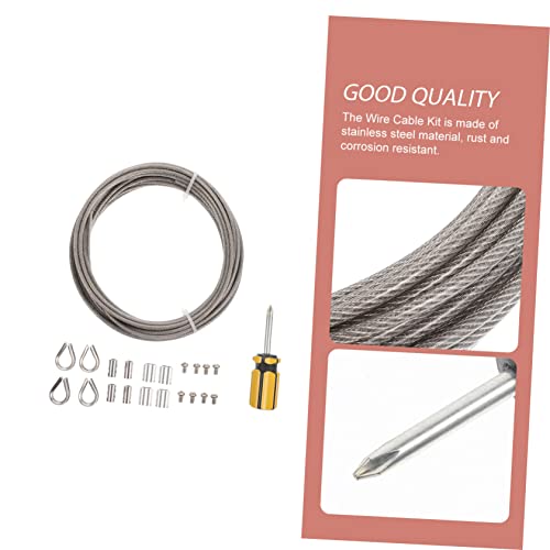DECORNIJIA Edelstahl Seilklemmen Set Kunststoffbeschichtetes Stahlseil mit Drahtseilklemmen und Presshülsen für Gartenzaun Fenster Vorhang Spannsystem Kräftiges Kabelgeländer Zubehör von DECORNIJIA