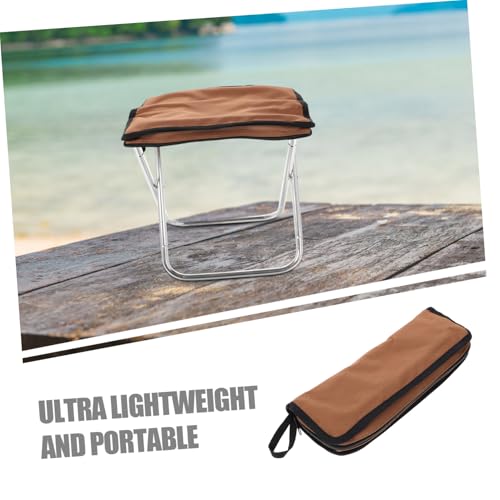 DECORNIJIA Faltbarer Campingstuhl Tragbarer Leichter Sitzhocker für Erwachsene Klappbar und Strapazierfähig für Garten Outdoor Wandern Picknick und Grillen in Braun von DECORNIJIA
