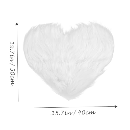 DECORNIJIA Flauschiger Kunstfell Herz Teppich Weiß Dekorativer Faux fur Teppich für Wohnzimmer Schlafzimmer Bad Sanft und Langlebig Stilvolles Herz Design für Gemütliche Raumgestaltung von DECORNIJIA