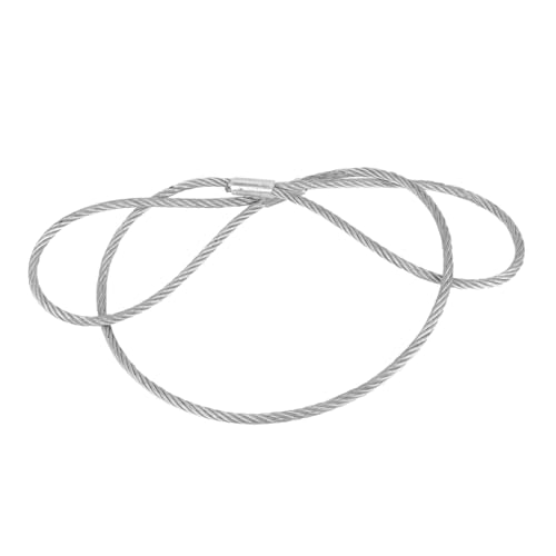 DECORNIJIA Galvanisiertes Stahlseil mit Ösen Sicherheitskabel Lanyard Tether Schutzband für Diebstahlsicherung und Verlustprävention Flexibel Leicht mit Aluminium Klemmschlaufe von DECORNIJIA