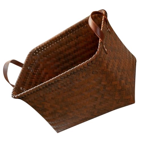 DECORNIJIA Geflochtener Wäschekorb mit Ledergriffen Mittelgroßer Aufbewahrungskorb für Schmutzige Kleidung Vielseitiger Organizer für Kosmetik Leichter Korb für Wohnzimmer und Kinderzimmer DECORNIJIA Geflochtener Wäschekorb mit Ledergriffen Mittelgroßer Aufbewahrungskorb für Schmutzige Kleidung Vielseitiger Organizer für Kosmetik Leichter Korb für Wohnzimmer und Kinderzimmer von DECORNIJIA