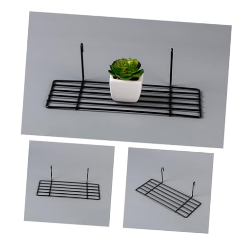 DECORNIJIA Hängendes Wandregal aus Schwarzem Drahtgitter Stapelbares Gerades Ablageregal für Wohnzimmer Schlafzimmer Multifunktionaler Wand Organizer zur Platzsparenden Aufbewahrung von von DECORNIJIA