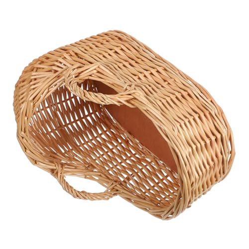 DECORNIJIA Handgeflochtener Rattankorb mit Griff Vielseitiger Blumen Erntekorb für Eier Süßigkeiten Obst und Gemüse Rustikales Design für Hochzeiten Ausflüge und Dekorative Aufbewahrung von DECORNIJIA