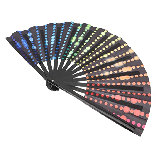DECORNIJIA Handheld Chinesischer Faltfächer Klassischer Seidenfächer in Schwarz für Tanz und Kultur Leicht und Praktisch für Sommeraktivitäten von DECORNIJIA