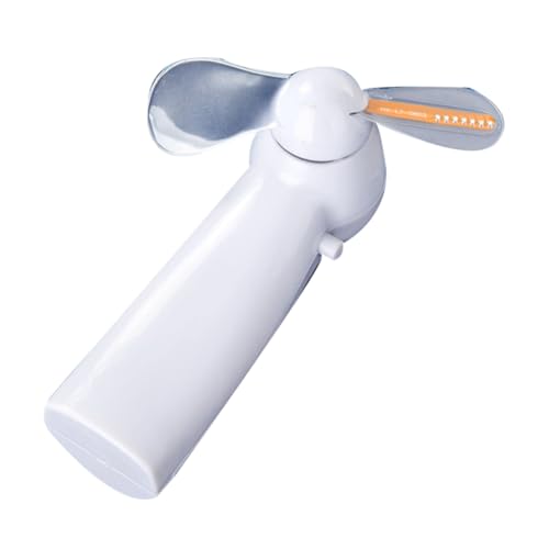 DECORNIJIA Handheld Mini Weiß mit LED Licht Kunststoff Metall Motor Kabellos ohne Batterie Kompakt Leicht für Büro und Reise Kleiner Tischventilator für Sommer von DECORNIJIA