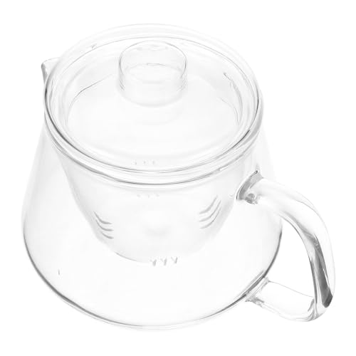 DECORNIJIA Hitze Kältebeständiger Transparenter Glas teekessel mit Ergonomischem Griff Kreatives Design für Losen Tee für Zuhause und Büro zur Entspannten Teezubereitung von DECORNIJIA