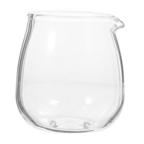DECORNIJIA Hitzebeständiger Glas Milchkrug mit Ausguss Kleiner Milchbecher für Latte Art Vielseitiger Sirupspender Transparent für Kaffee Restaurant und Zuhause von DECORNIJIA