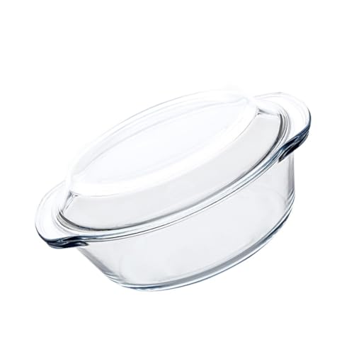 DECORNIJIA Hitzebeständiger Glas Suppentopf mit Deckel Transparente Nahtlose Haushaltsglas Schüssel Mikrowellengeeignet Langlebig und Vielseitig für Suppe Milch und Nudelgerichte von DECORNIJIA