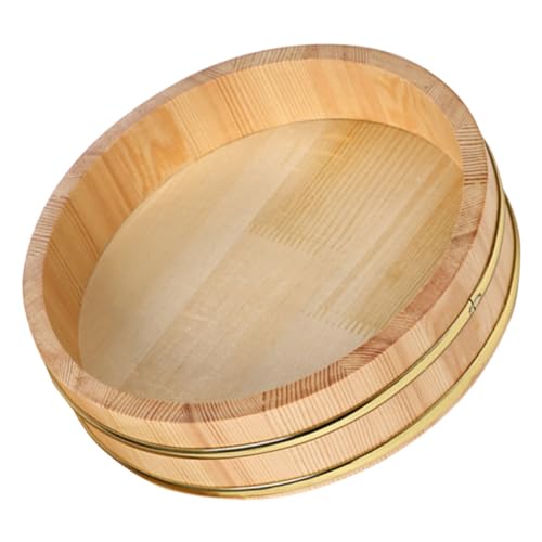 DECORNIJIA Holz Sushi Reisschüssel mit Großer Kapazität Runder Sushi Eimer für Reis Kühlen und Mischen für Restaurants und Zuhause Küchen Zubehör DECORNIJIA Holz Sushi Reisschüssel mit Großer Kapazität Runder Sushi Eimer für Reis Kühlen und Mischen für Restaurants und Zuhause Küchen Zubehör von DECORNIJIA