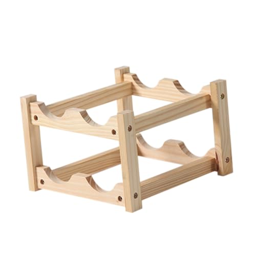 DECORNIJIA Holz Weinregal Lagig für Flaschen Platzsparender Weinflaschenhalter mit Stabilem Design Natürlicher Weinaufbewahrung für Zuhause Tisch Weinständer im Schlichten Stil von DECORNIJIA