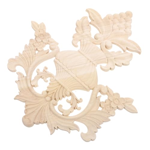 DECORNIJIA Holzornament Geschnitzte Applikation Unbemalt für Möbel DIY Holzverzierung für Schränke Türen Betten Wände Vintage Stil von DECORNIJIA