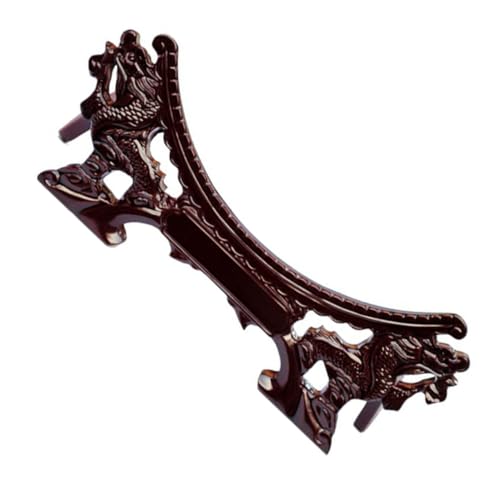 DECORNIJIA Holzständer Teller Display Ständer Dragon Plate Holder Halter für Teller Dekoständer Wand Regal mit Rundem Rand Stabiler Halterung für Chinesische Dekorplatten von DECORNIJIA