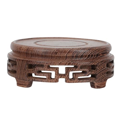 DECORNIJIA Holzständer für Teetassen und Blumenvasen Mittlere Runde Holzbasis aus Robustem Hühnerflügelholz Dekorativer Holzsockel für Teekannen Blumentöpfe Geeignet für Zuhause Büro und von DECORNIJIA