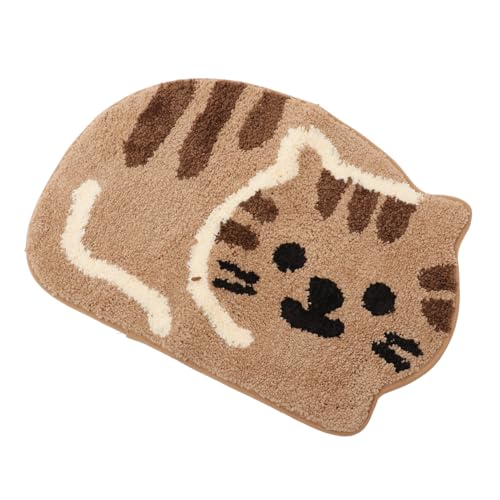 DECORNIJIA Katze Cartoon Teppich rutschfest Wasserabsorbierend Dekorative Fußmatte für Badezimmer Schlafzimmer Flur Vielseitig Weicher Bodenbelag Angenehmer von DECORNIJIA