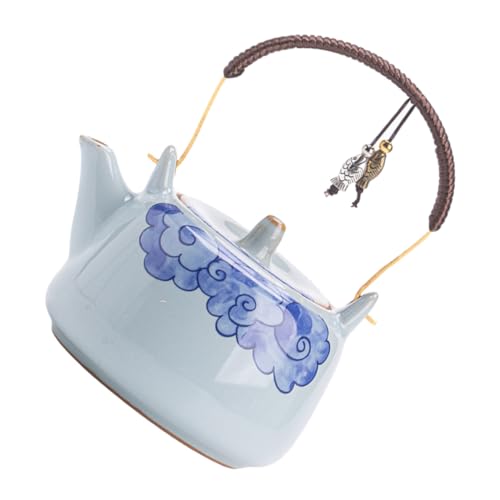 DECORNIJIA Keramik Teekessel mit Einzigartigem Griff Komfortabel Sicher Porzellan Teekessel Traditionell Dekorativ für Zuhause und Teepartys Geeignet von DECORNIJIA