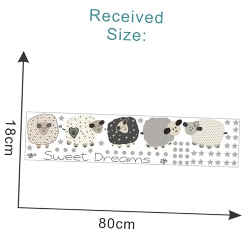 DECORNIJIA Kinderzimmer Wandsticker Schaf Wandtattoo PVC Abnehmbar Selbstklebend Niedliche Wanddekoration für Glatte Wände Fenster Türen Schlafzimmer von DECORNIJIA