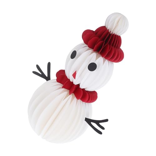 DECORNIJIA Kleine Schneemann-Figur aus Papier Leichter und Stabiler Honigwaben-tischschmuck für Weihnachten Dekoratives Zentrum für Festliche Esstische und Weihnachtsfeiern Platzsparend von DECORNIJIA