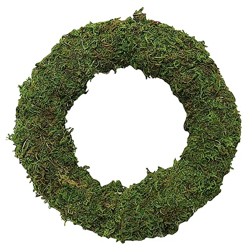 DECORNIJIA Künstlicher Mooskranz DIY Weihnachtskranz mit Drahtkranzrahmen Handgemachter Dekokranz für Tür Fenster Rustikale Naturmaterialien Grün Festliche Bastelidee von DECORNIJIA