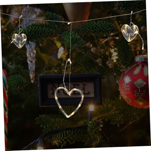 DECORNIJIA LED Herz lichtervorhang Batteriebetrieben Warmweiße LED Fensterdekoration Herzförmige Lichterkette für Schlafzimmer Wiederverwendbar Pvc material Einfache Installation Raum von DECORNIJIA