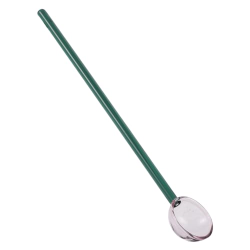 DECORNIJIA Langer Transparenter Glaslöffel mit Hitzebeständigem Griff Kreativer Milchdessertlöffel Multifunktionaler Kaffeerührlöffel Geeignet für Eiscreme Kaffee und Tee Langlebig und von DECORNIJIA