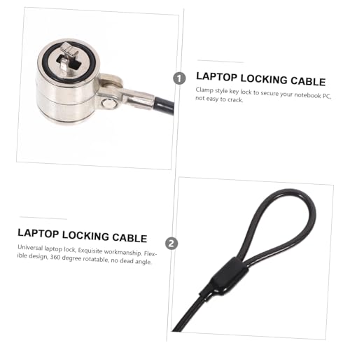 DECORNIJIA Laptop Kabelschloss mit Schlüssel Dickes Schnittfestes Stahlseil Drehbares Schloss Kompatibel für Laptops Desktops und Dockingstationen Zuverlässiger Diebstahlschutz von DECORNIJIA