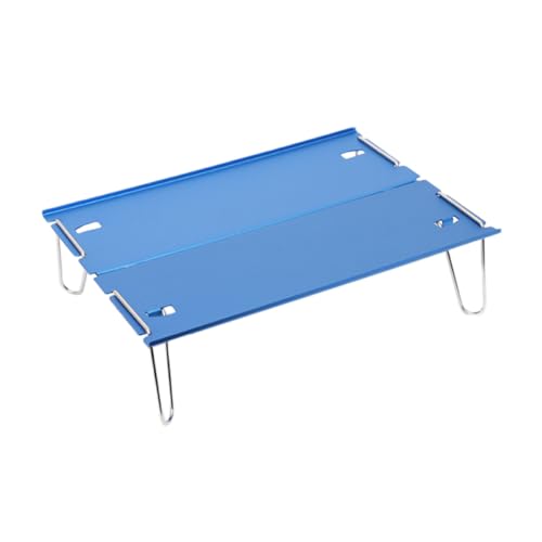 DECORNIJIA Leichter Faltbarer Campingtisch aus Aluminiumlegierung mit Edelstahlbeinen Tragbarer Kleiner Outdoor Tisch für Picknick Strand BBQ und Tee Kompakt Robust Einfach zu Montieren Blau von DECORNIJIA