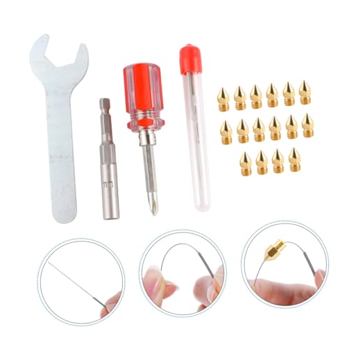 DECORNIJIA Messing Düsen Reinigungsnadeln Drucker Zubehör mit Gravierten Flache Schnittkanten für Auslaufschutz Langlebiges Extruder Düsen Kit für Einfache Wartung von DECORNIJIA