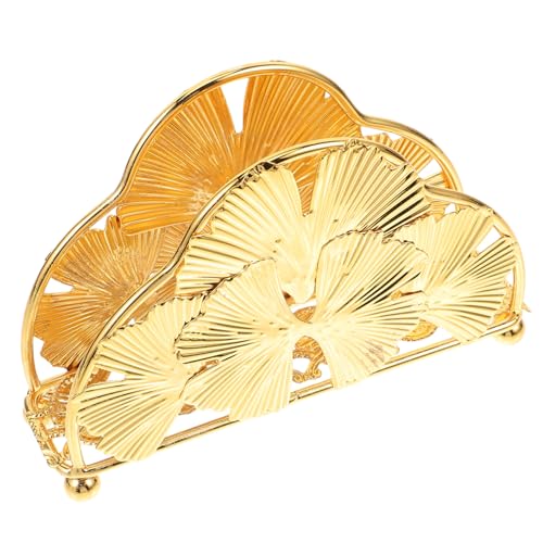 DECORNIJIA Metall Serviettenhalter Vintage Napkin Stand Dekorativer Papierhalter für Küche Restaurant Platzsparend Robust Goldfarbener Napkin Dispenser für Hotel und Essbereich von DECORNIJIA