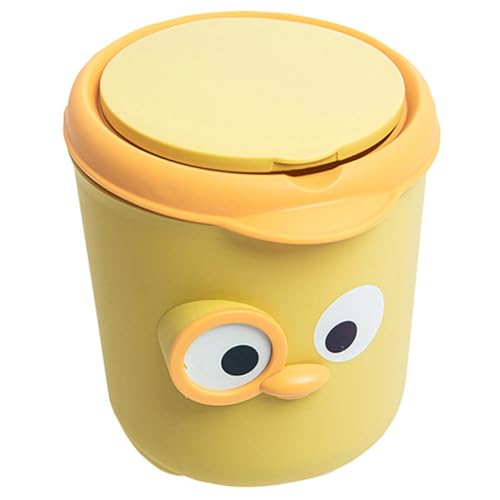 DECORNIJIA Mini Desktop Mülleimer mit Deckel Süßer Kleiner Aufbewahrungsbehälter Großer Fassungsvermögen Praktische Mülltonne für Büro Zuhause Klassenzimmer Elegantes Design Vielseitig von DECORNIJIA
