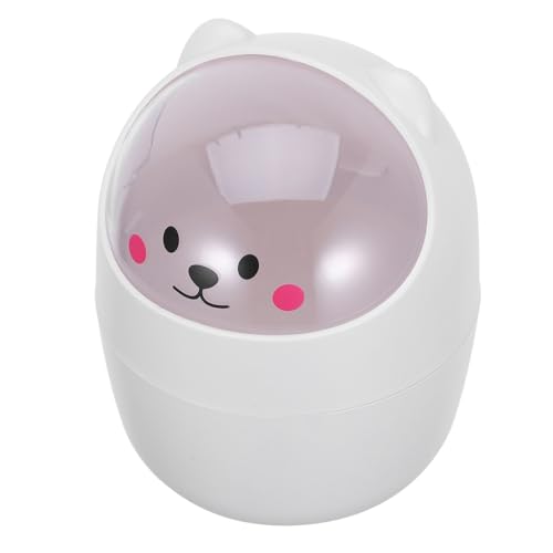 DECORNIJIA Mini Müllbehälter mit Schwingdeckel Multifunktionaler Kompakter Aufbewahrungseimer für Büro Kinderzimmer und Schreibtisch Niedlicher Cartoon Mülleimer Platzsparender von DECORNIJIA
