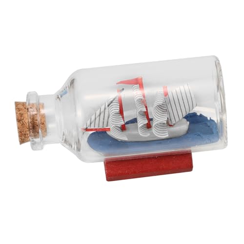 DECORNIJIA Miniatur Segelschiff Driftflasche aus Glas Dekorationsobjekt für Wohn und Arbeitszimmer Handgefertigtes Piratenschiff in Flasche für Bootsfahrer und Segler Vitrine Deko von DECORNIJIA